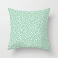 Mint green geometric square pillow cover with white botanical branch pattern - Botanical Branch Print Style(DRD141-12)