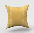 Detalle de funda de cojín amarillo jengibre con patrones geométricos de rombos blancos - Amarillo Jengibre Con Rombos Blancos (DRD146-3) / 45x45cm(Solo funda)