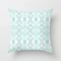 Modern mint green and white geometric diamond pattern square cushion cover for home sofa - Geometric Diamond Mosaic(DRD141-20)