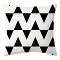 Modern Nordic square cushion cover with black and white geometric triangle patterns - Black And White Zigzag Geometric Pattern Style (DRD168-18)