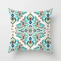 Mint green and orange mandala pattern decorative square pillowcase in bohemian style - Bohemian Mandala Print(DRD141-23)