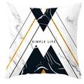 Nordic black and gold marble geometric cushion cover with Simple Life typography - 45x45cm / Geometric Lines Marble Style (DRD173-6)