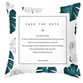 Nordic tropical leaf throw pillow case with Save the Date motivational text prints - 45x45CM No Pillow Core / Monstera White Background (DRD189-4)