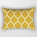 Fodera per cuscino lombare giallo senape con motivo geometrico a traliccio bianco - 30x50cm / Motivo a Griglia Gialla (DRD224-1)