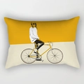 Cuscino lombare moderno con design geometrico giallo e illustrazione di ciclismo - 30x50cm / Illustrazione Ciclismo Gialla (DRD224-7)