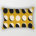 Fodera per cuscino lombare rettangolare gialla con motivo geometrico in stile nordico - 30x50cm / Punti Geometrici Curcuma (DRD224-9)