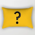 Federa per cuscino lombare gialla con punto interrogativo nero per arredamento moderno - 30x50cm / Motivo Punto Interrogativo Giallo (DRD224-12)