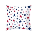Square pillowcase with red and blue star print for US Independence Day decor - Red Blue Stars White Background (DRD165-12)