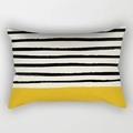 Fodera per cuscino lombare rettangolare moderno con motivo geometrico giallo e nero - 30x50cm / Linee di Contrasto Nero Bianco Giallo (DRD224-13)
