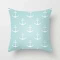 Federa per cuscino quadrata azzurra con motivo ad ancora bianca in stile nautico - Motivo Ancora (DRD155-2)