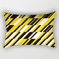 Federa per cuscino lombare rettangolare con motivo geometrico giallo e nero moderno - 30x50cm / Spigato Giallo Nero Bianco (DRD224-15)