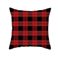 Classic red and black buffalo check square pillow cover for Christmas home decor - 45x45cm / Pure Red Black Large Plaid Style (DRD139-11)