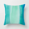 Modern teal blue watercolor gradient square pillow cover with abstract art texture - Drd157-10 / 45x45 Peach Skin Velvet
