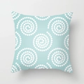 Square light blue pillow cover with white spiral dot pattern for home sofa decor - Drd155-5 / 18x18 Inch