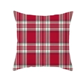 Square red and white tartan plaid cushion cover made of textured festive fabric - 45x45cm / Red White Scottish Plaid (DRD139-12)