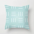 Light blue geometric patterned square throw pillow cover with white stripes - Drd155-6 / 18x18 Inch