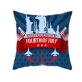 Square Independence Day pillow cover featuring Statue of Liberty and US flag graphics - Independence Day City Landmark (DRD165-20)