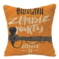Halloween linnen kussenhoes oranje met zombie party print voor feestelijke decor - Zombie Feest Stijl (YMD31-5)