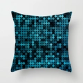 Teal blue geometric decorative square pillowcase with modern mosaic polka dot pattern - Drd157-12 / 45x45 Peach Skin Velvet