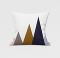 Grey geometric mountain abstract throw pillow cover with minimalist landscape pattern - Drd158-1 / 18x18 Inch