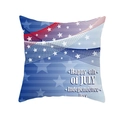 Square Independence Day pillow cover with Happy 4th of July text and USA flag stars - Wave Lines and Stars (DRD165-21)