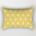 Federa per cuscino lombare rettangolare gialla con motivo geometrico a freccia - 30x50cm / Motivo Freccia Gialla Bianca (DRD224-20)