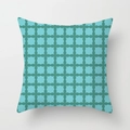 Teal geometric throw pillow case with interlaced patterns for modern home decor - Drd157-13 / 45x45 Peach Skin Velvet