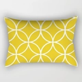 Fodera per cuscino lombare gialla con cerchi geometrici in stile nordico - 30x50cm / Cerchi Intrecciati Giallo Bianco (DRD224-21)