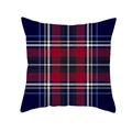 Classic red tartan plaid square pillow cover with navy and white weave for home decor - 45x45cm / Navy Blue Scottish Plaid (DRD139-16)