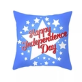 Blue American flag pillow cover with stars and Happy Independence Day text - Light Blue Script Independence Day (DRD165-23)