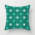 Modern geometric teal and dark green square cushion cover with repeated petal pattern - Drd157-15 / 45x45 Peach Skin Velvet