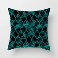 Teal geometric throw pillow case with modern marble texture and diamond grid patterns - Drd157-16 / 45x45 Peach Skin Velvet