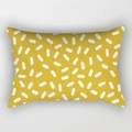 Fodera per cuscino lombare moderna con motivo geometrico giallo su tessuto di tela - 30x50cm / Stampa Irregolare Giallo Limone Bianco (DRD224-23)