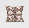 Square throw pillow cover with vintage ethnic floral pattern in orange and brown tones - Retro Ethnic Floral (DRD158-4)