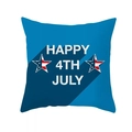 Blue American Flag Happy 4th July square throw pillow cover for Independence Day - Drd165-28 / 18x18 Inch