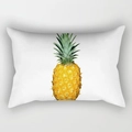 Federa per cuscino rettangolare bianca con stampa vivace a forma di ananas giallo - 30x50cm / Ananas Realistico Giallo Bianco (DRD224-27)