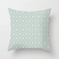 Modern mint green geometric pillow cover with white teardrop lattice patterns - Diamond Grid Pattern (DRD155-15)