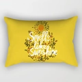 Federa per cuscino lombare gialla con motivi floreali e scritta Smells like Sunshine - 30x50cm / Smells like Sunshine Giallo (DRD224-28)