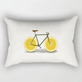 Fodera per cuscino lombare con bicicletta vintage verde e ruote a fetta di limone - 30x50cm / Bicicletta al Limone Creativa Bianca (DRD224-29)
