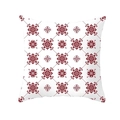 Classic red snowflake pattern on white Christmas pillow cover for holiday home decor - 45x45cm / White Red Floral Pattern (DRD139-26)