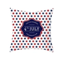 American Independence Day pillow cover with red and blue stars and 4th July print - Celebration 4th July Badge (DRD165-33)