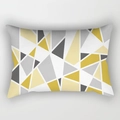 Fodera per cuscino lombare geometrica gialla e grigia con motivo nordico moderno - 30x50cm / Patchwork Geometrico Giallo Grigio (DRD224-30)