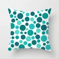 Teal and green geometric polka dot cushion cover in pop art style on white background - Drd157-24 / 45x45 Peach Skin Velvet