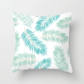 Square pillowcase featuring a tropical green palm leaf pattern on a white base - Tropical Palm Leaves (DRD155-19)