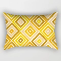 Fodera per cuscino lombare geometrico moderno nei toni del giallo e beige con rombi - 30x50cm / Rombo Geometrico Caldo Giallo (DRD224-33)