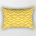 Fodera per cuscino rettangolare gialla e bianca con motivo geometrico a rombi moderni - 30x50cm / Rombo Simmetrico Giallo Bianco (DRD224-34)