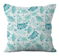 Taie d'oreiller en lin avec feuilles d'aquarelle bleue et motifs botaniques canapé - Motif Botanique à l'Aquarelle Nordique (YMD19-10)