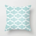 Square geometric throw pillow cover in light teal and white chain link pattern - Interlocking Geometric Pattern (DRD155-21)
