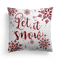 Weihnachts-Kissenbezug mit Karomuster Schneeflocken und Let it snow Schriftzug Deko - Let It Snow Text Stil (DRD214-2)