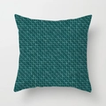 Square teal geometric woven cushion cover with textured pattern on light background - Drd157-28 / 45x45 Peach Skin Velvet